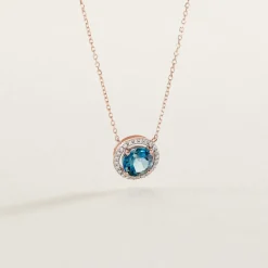 Collier Maeva Or Rose Topaze Oxyde De Zirconium