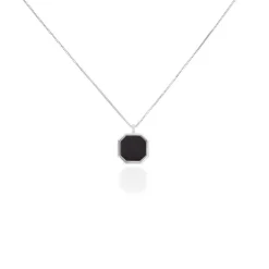 Collier Mani Argent Blanc Agate