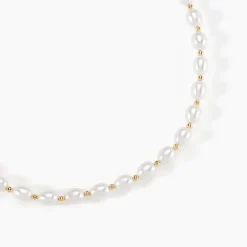 Collier Marame Or Jaune Perle De Culture