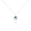 Collier Marie-jacqueline Or Blanc Topaze Et Diamant