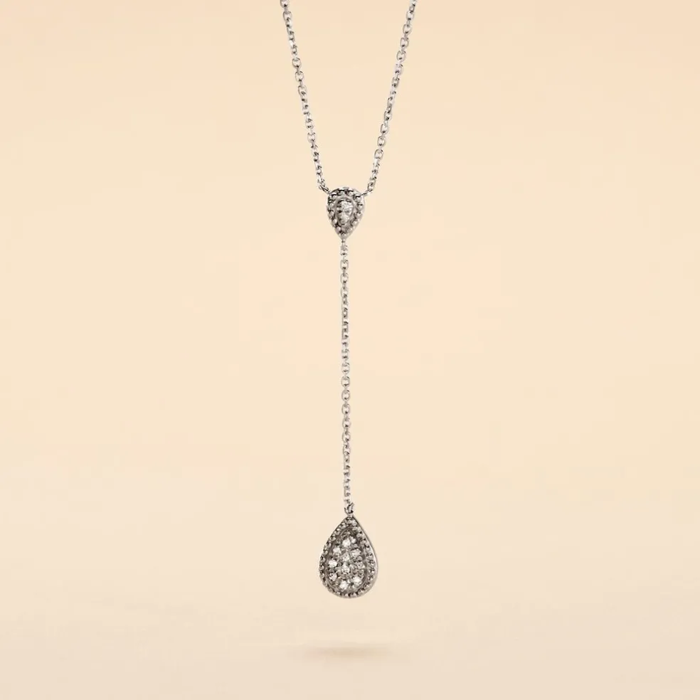 Collier Mariona Or Blanc Diamant