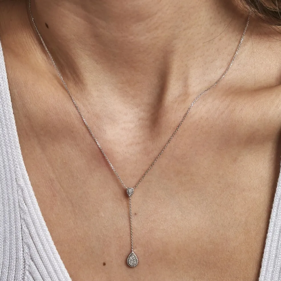 Collier Mariona Or Blanc Diamant