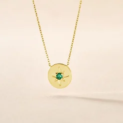 Collier Melchior Or Jaune Emeraude