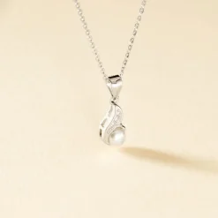 Collier Mellie Argent Blanc Perle De Culture Et Oxyde De Zirconium