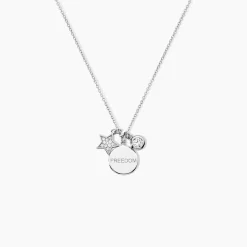 Collier Nessa Argent Blanc Oxyde De Zirconium