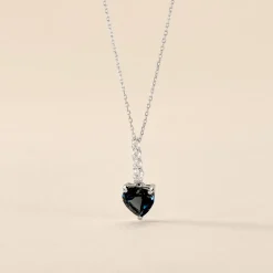 Collier Or Blanc Fany Topaze Oxydes De Zirconium