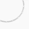 Collier Or Blanc Maille Alternée 1/3