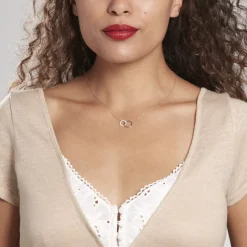 Collier Or Blanc Nesrine Oxydes