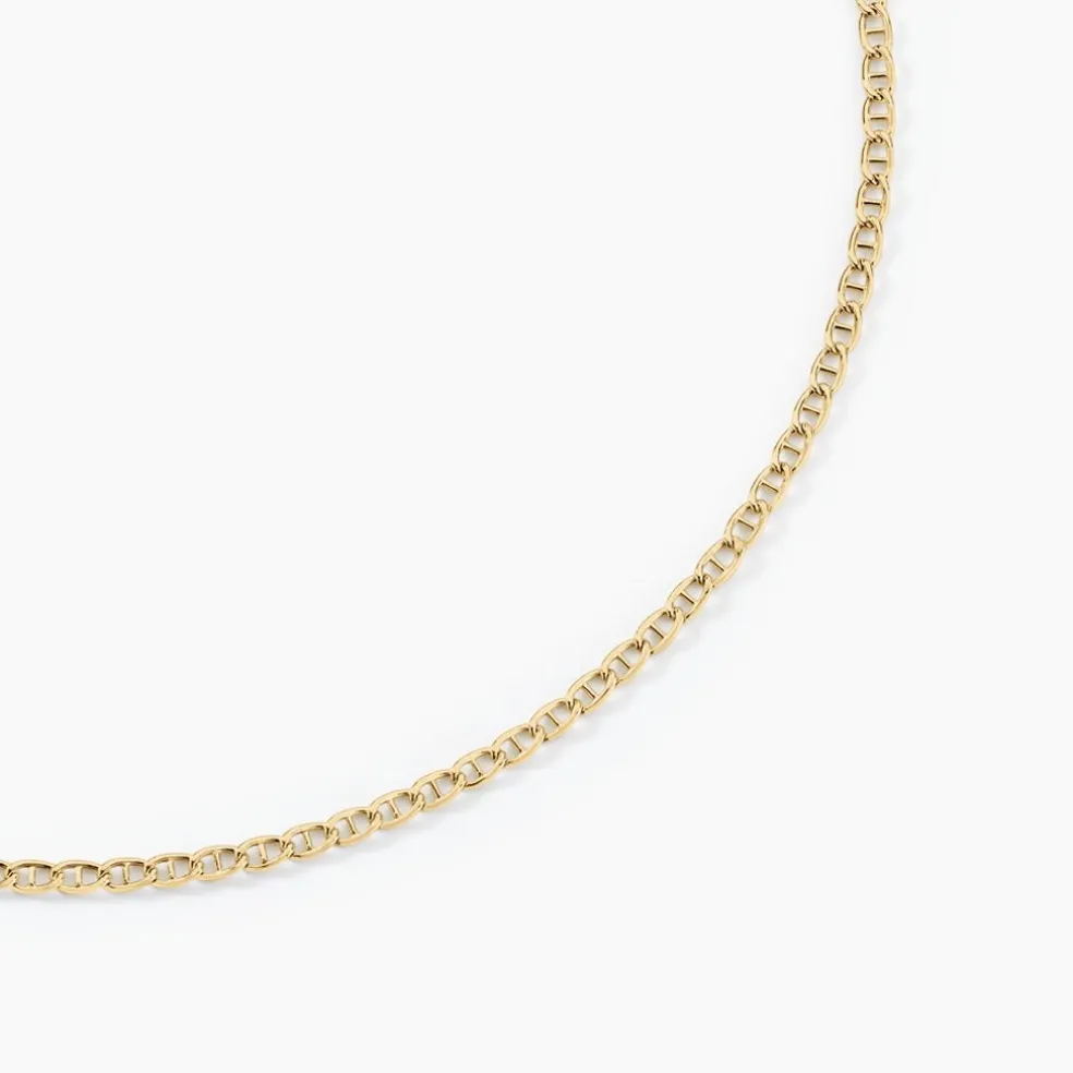 Collier Or Jaune Capucin Maille Marine