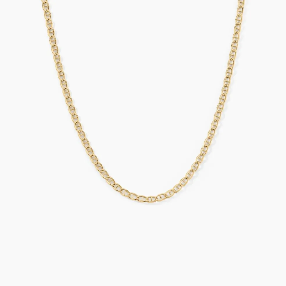 Collier Or Jaune Capucin Maille Marine