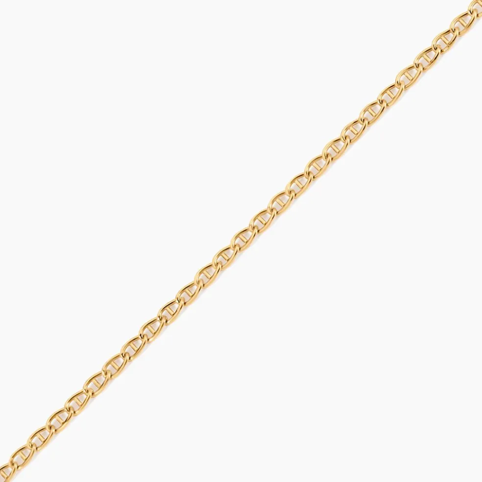 Collier Or Jaune Capucin Maille Marine