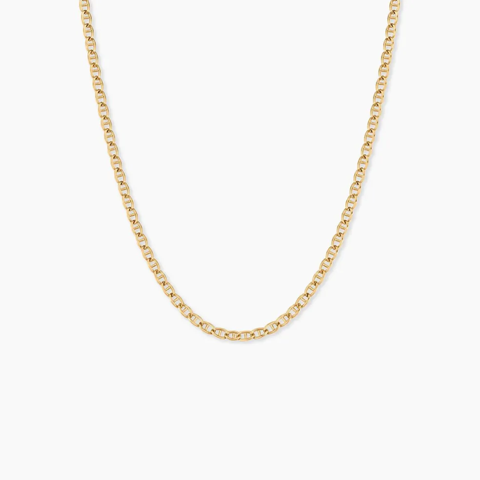 Collier Or Jaune Capucin Maille Marine