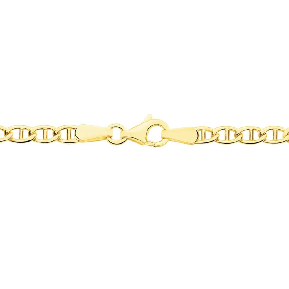 Collier Or Jaune Capucin Maille Marine