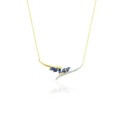 Collier Or Jaune Carl Saphirs Diamants