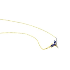 Collier Or Jaune Carl Saphirs Diamants