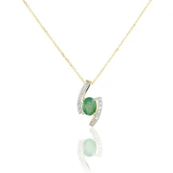Collier Or Jaune Emeraude Et Diamant