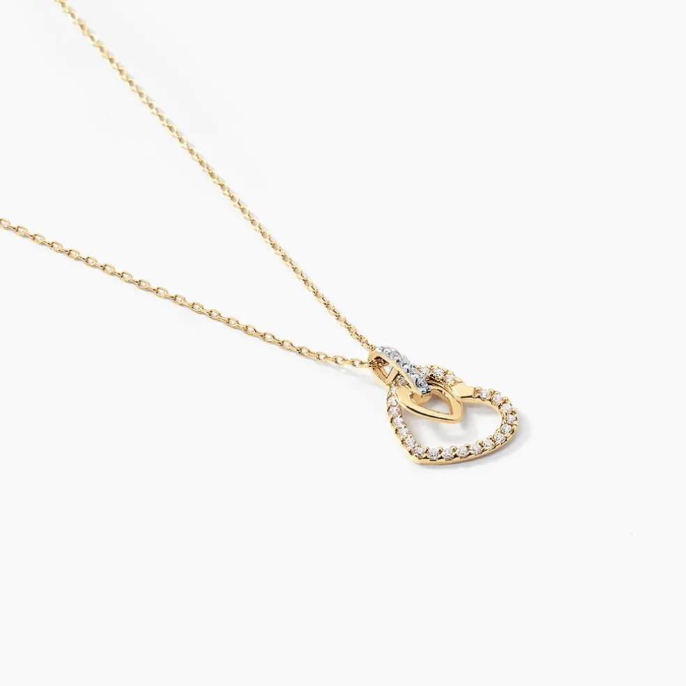 Collier Or Jaune Love Is In The Air Oxydes De Zirconium