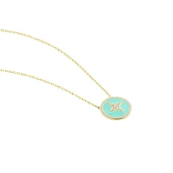 Collier Or Jaune Sweet Rosace Oxyde De Zirconium