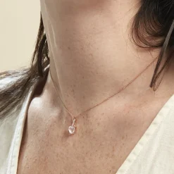 Collier Or Rose Clothilde Quartz