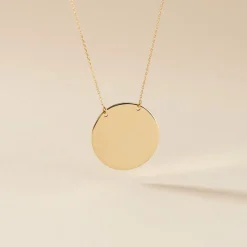 Collier Pastille Gravable Or Jaune