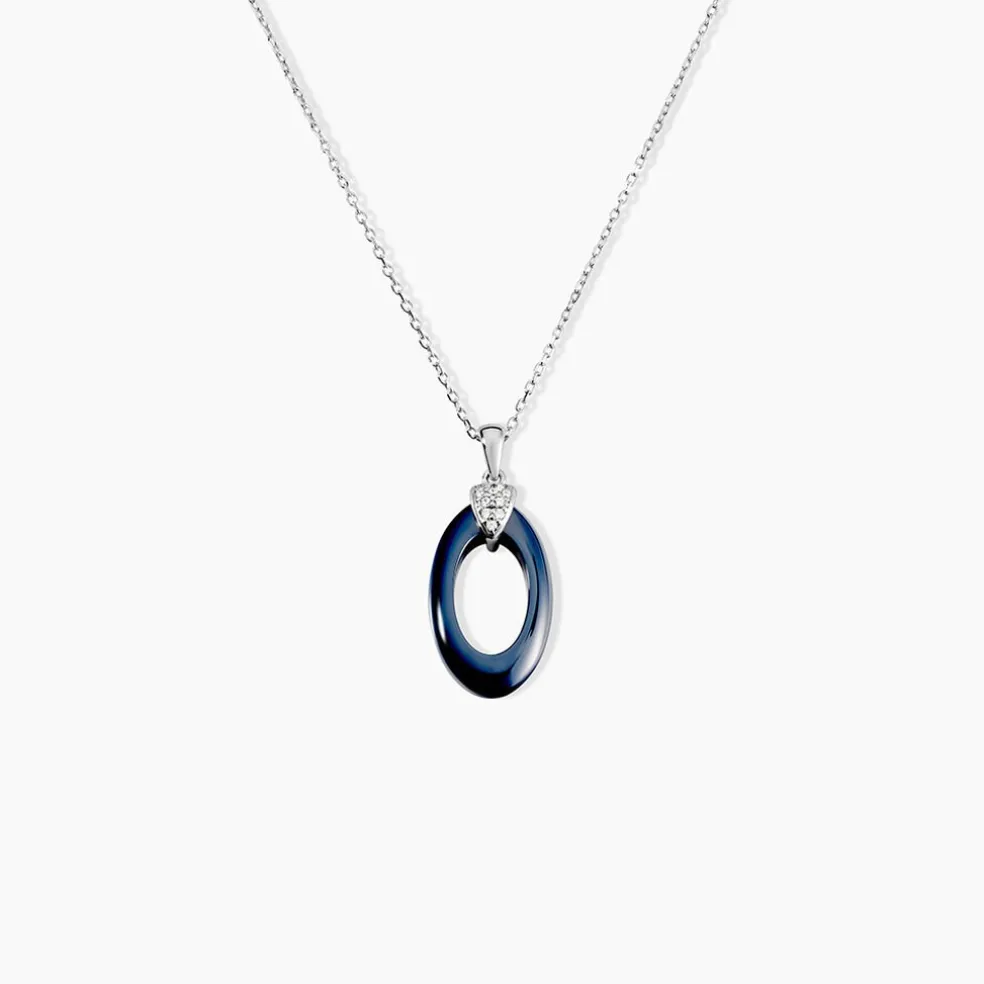 Collier Peer Argent Blanc Oxyde De Zirconium