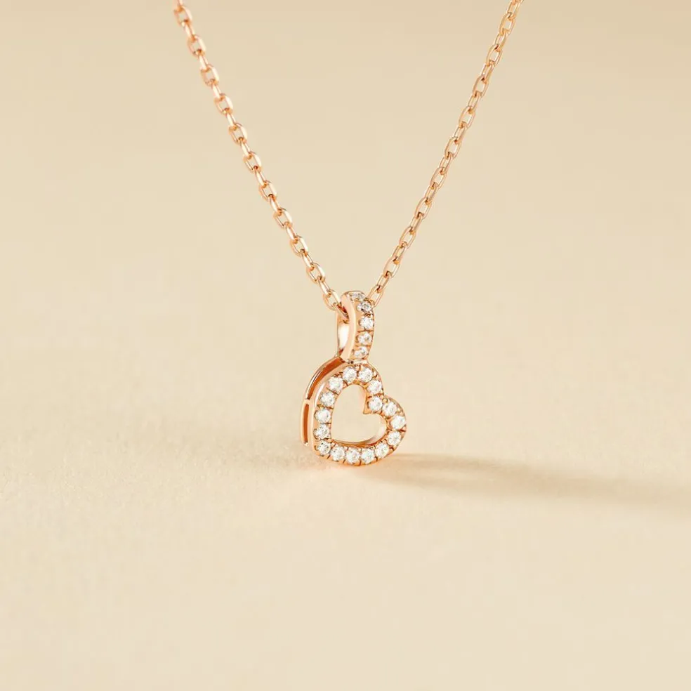 Collier Phanie Argent Rose Oxyde De Zirconium