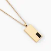 Collier Plaqué Or Jaune Francesco Onyx Noir