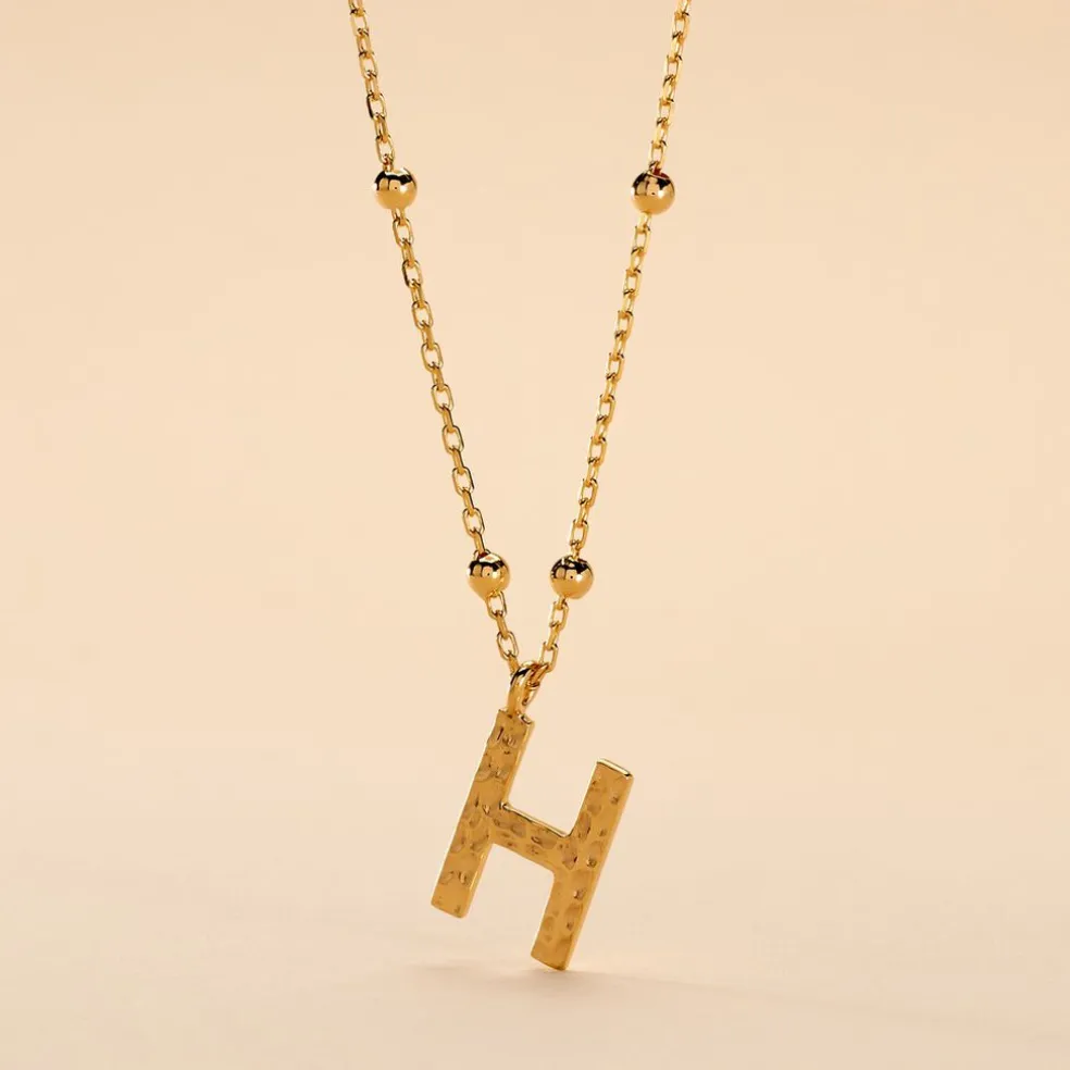 Collier Plaqué Or Jaune Lettra
