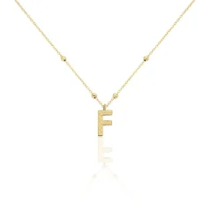 Collier Plaqué Or Jaune Lettra