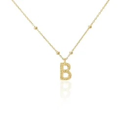 Collier Plaqué Or Jaune Lettra