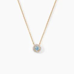Collier Plaqué Or Radbod Pierre Artificielle Oxydes De Zirconium