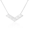Collier Plastron Abby Acier Blanc