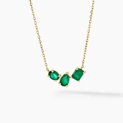 Collier Quincey Or Jaune Emeraude