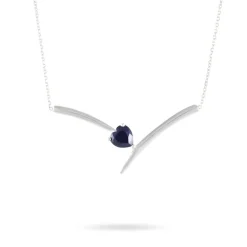 Collier Renaldine Or Blanc Saphir
