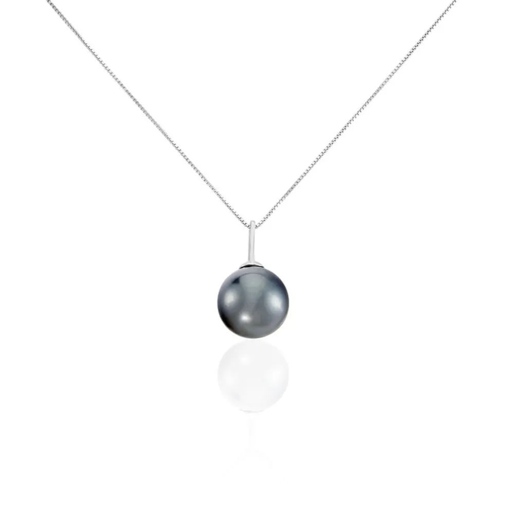 Collier Semi-baroque Or Blanc Perle De Culture De Tahiti