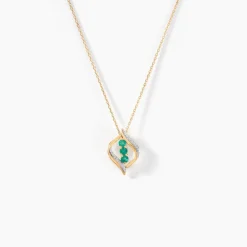 Collier Shahara Or Jaune Emeraude