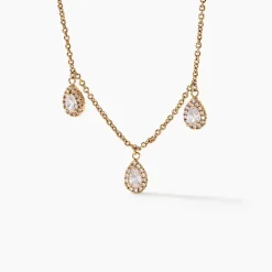 Collier Shiny Drops Plaqué Or Doré Oxyde De Zirconium