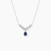 Collier Sissi Or Blanc Saphir Diamant