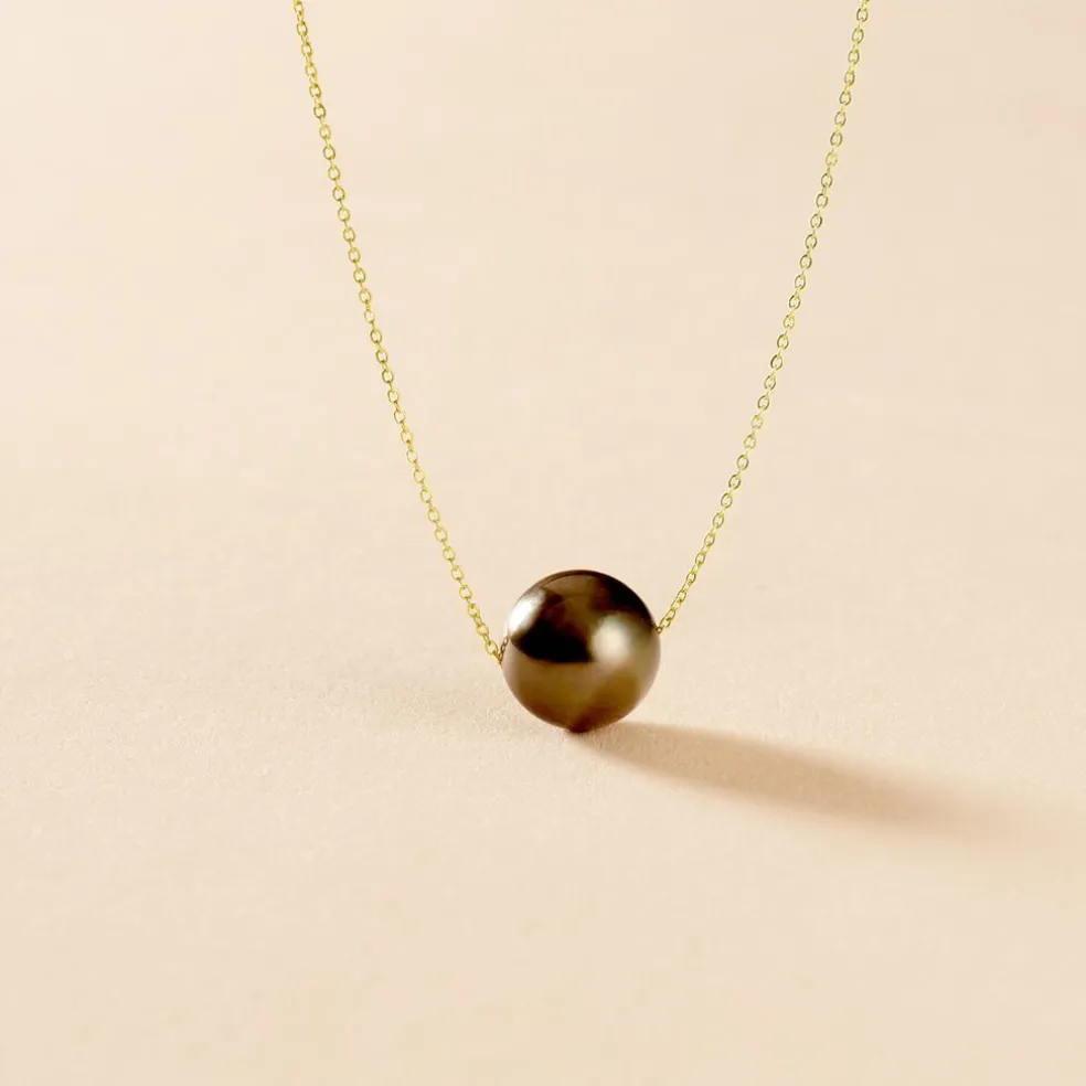 Collier Sissy Or Jaune Perle De Culture De Tahiti