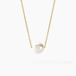 Collier Sissy Or Jaune Perle De Culture