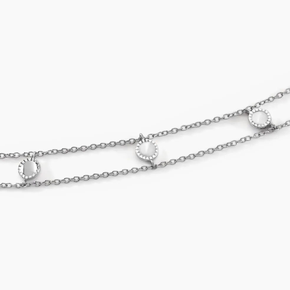Collier Sixties Argent Blanc
