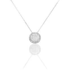 Collier Soleil D'hiver Or Blanc Diamant