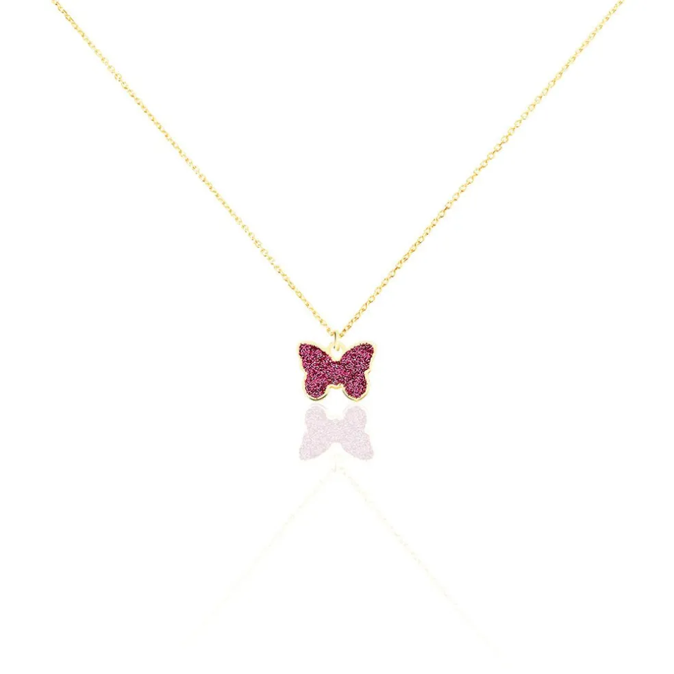 Collier Solena Papillon Or Jaune