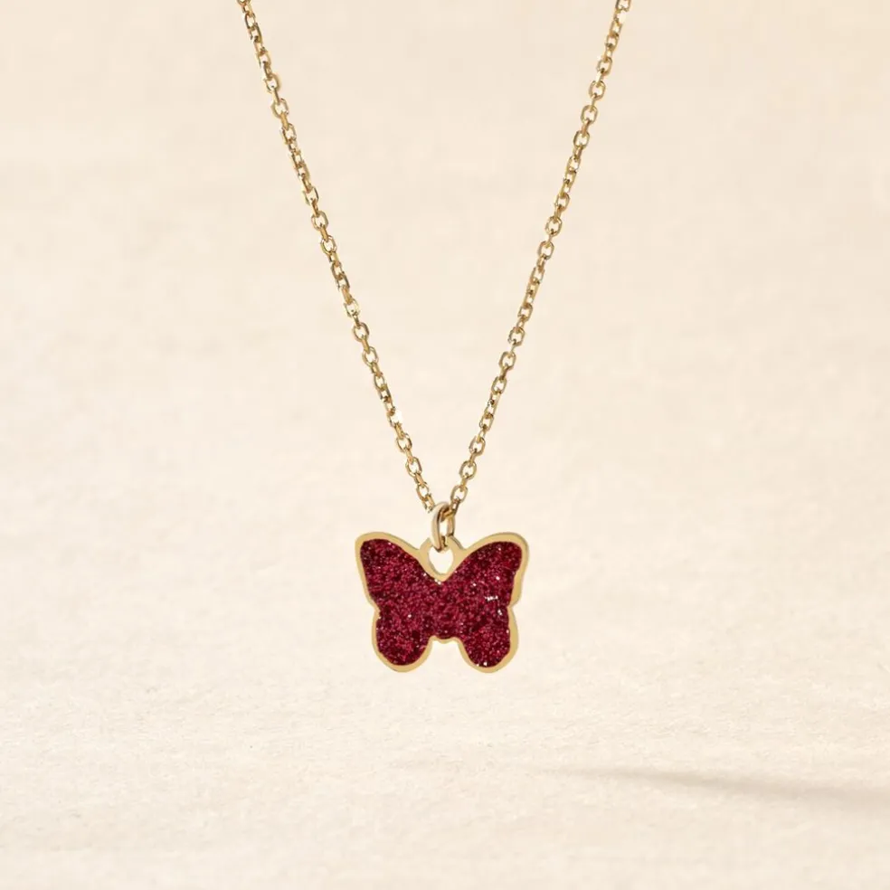 Collier Solena Papillon Or Jaune