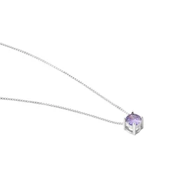 Collier Solitaire Argent Blanc Rio Santa Teresa Oxyde De Zirconium