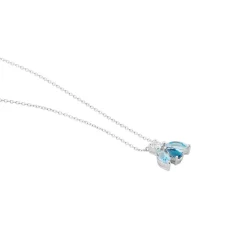 Collier Spring Or Blanc Topaze Oxyde De Zirconium