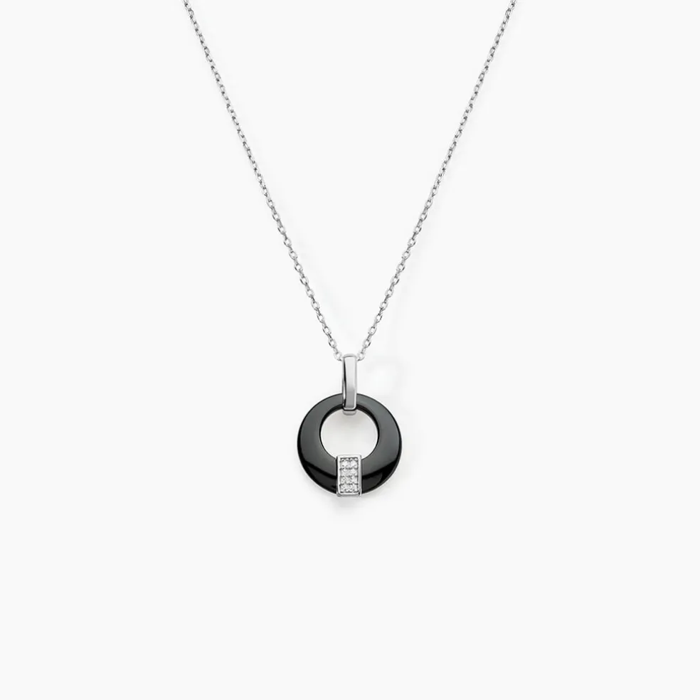 Collier Suzanne Argent Blanc Céramique Et Oxyde De Zirconium