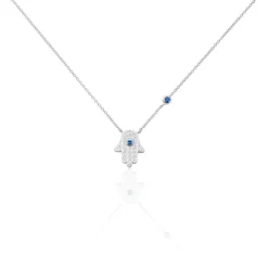 Collier Symbolique Argent Blanc Oxyde De Zirconium