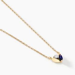 Collier Tameka Or Bicolore Saphir Diamant