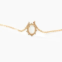 Collier Vintage Love Plaqué Or Jaune Pierre De Lune